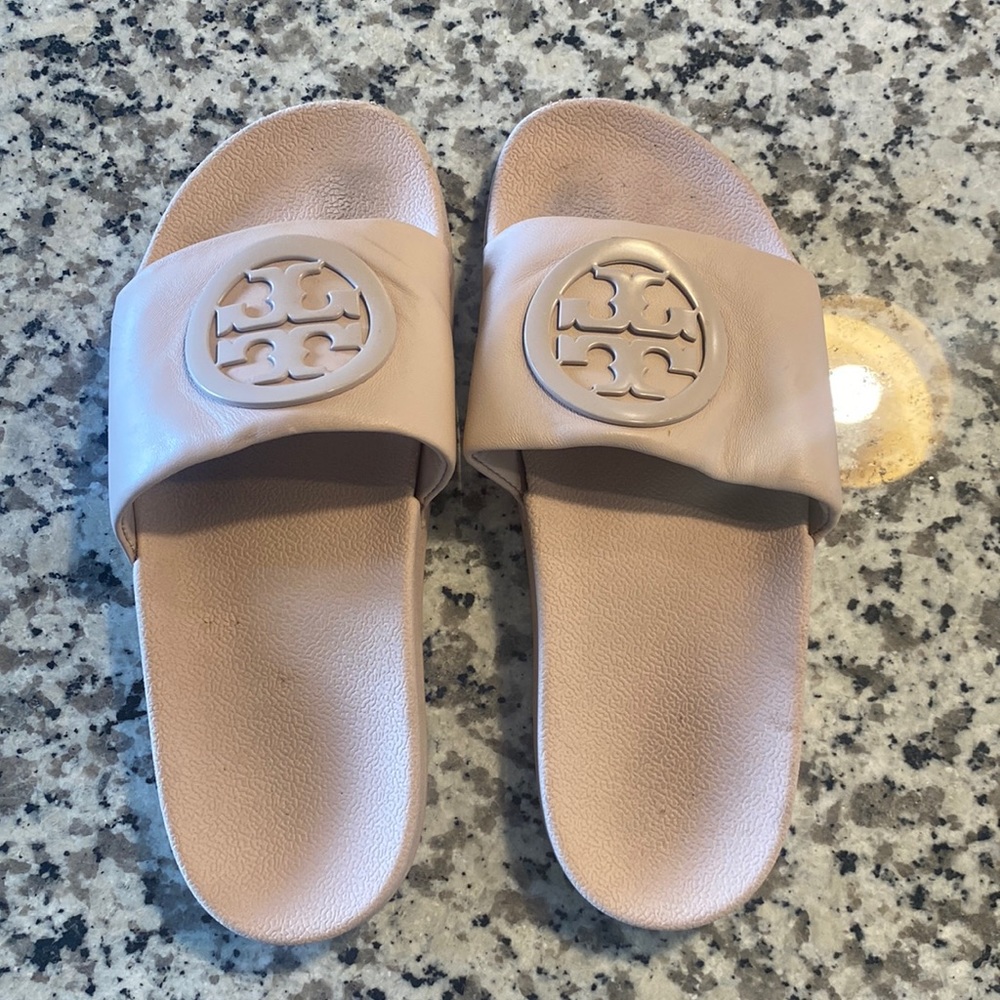 Tory Burch light pink/nude Lina slides